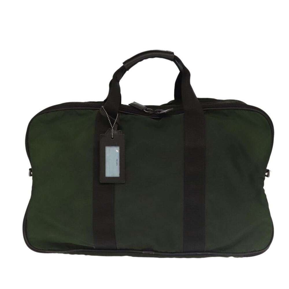 PRADA Boston Bag Nylon Khaki Silver - Picture 2 of 16